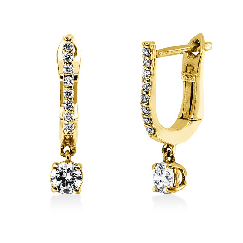 Creolen    aus 585/-14 Karat Gelbgold mit 18 Diamanten 0