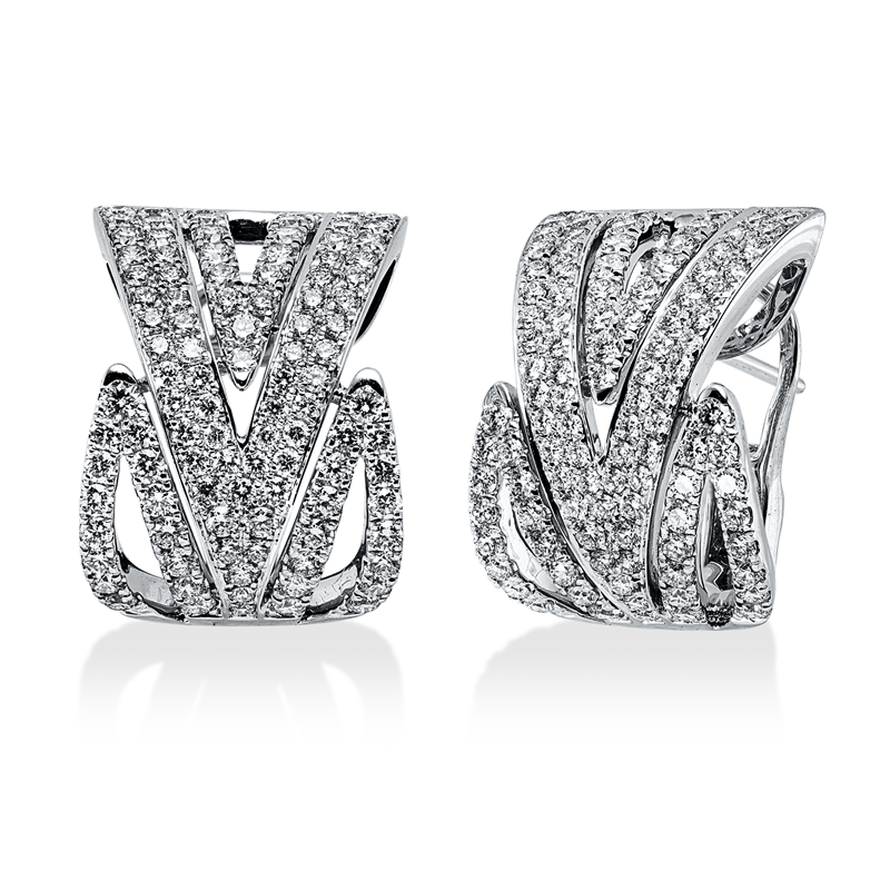 Ohrschmuck    aus 750/-18 Karat Weißgold mit 208 Diamanten 2