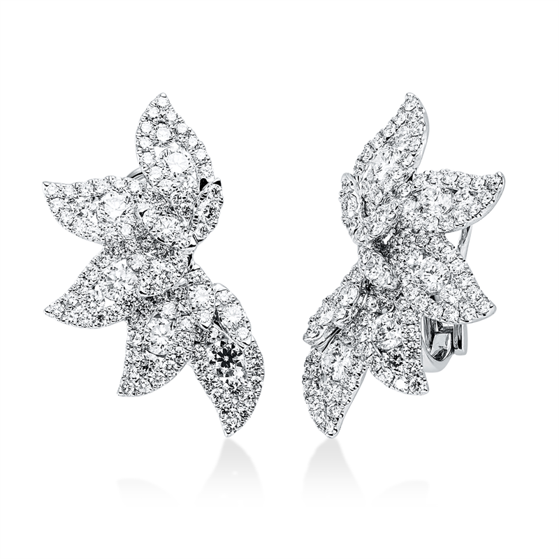 Ohrschmuck    aus 750/-18 Karat Weißgold mit 214 Diamanten 3