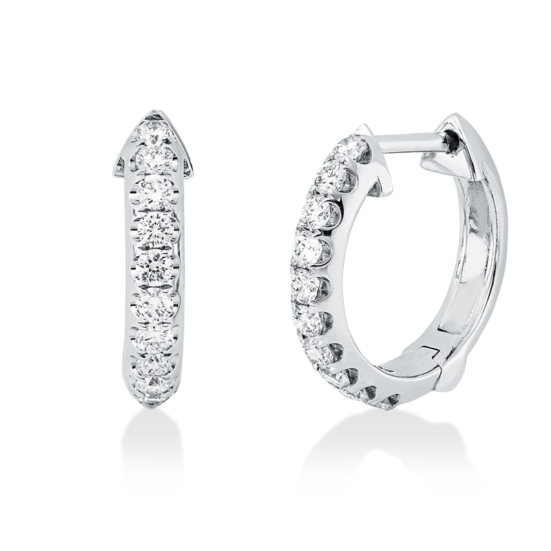 Creolen    aus 585/-14 Karat Weißgold mit 20 Diamanten 0