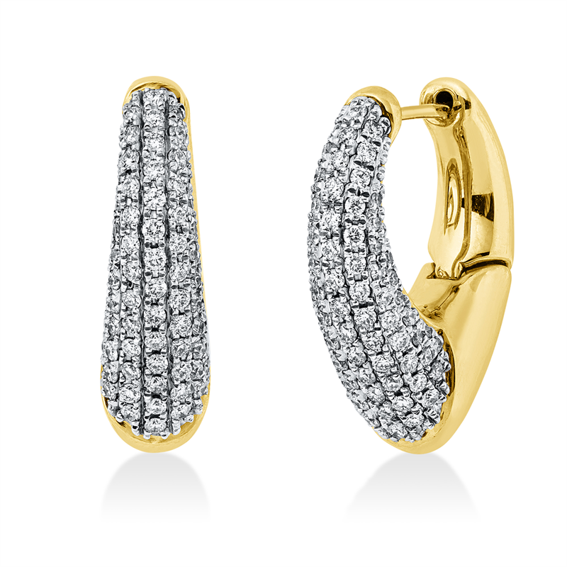 Creolen    aus 585/-14 Karat Gelbgold / Weißgold mit 156 Diamanten 0