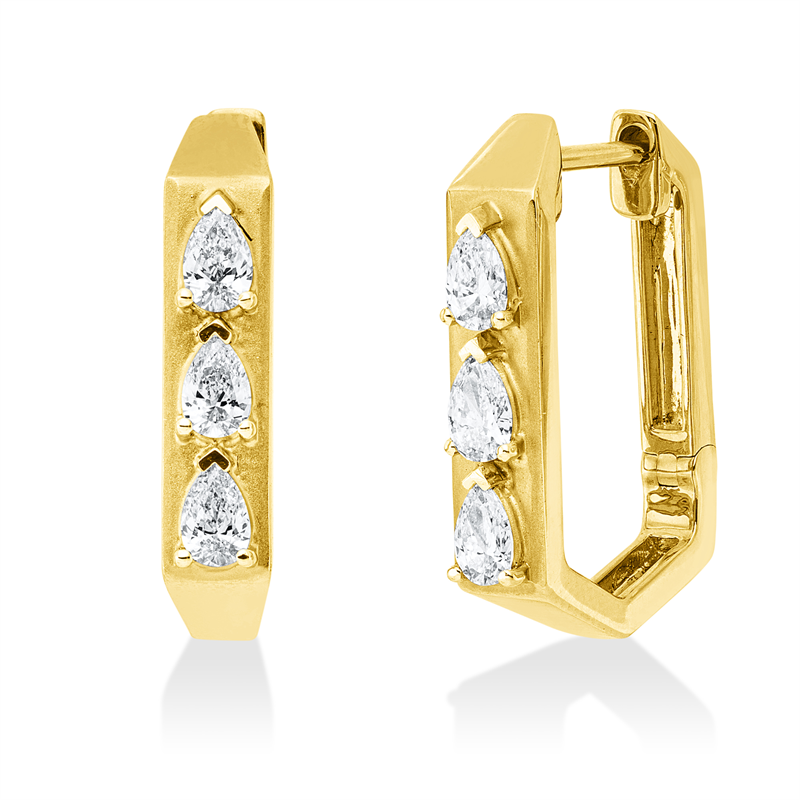 Creolen    aus 585/-14 Karat Gelbgold mit 6 Diamanten 0