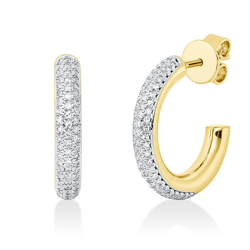 Ohrschmuck    aus 585/-14 Karat Gelbgold / Weißgold mit 140 Diamanten 0