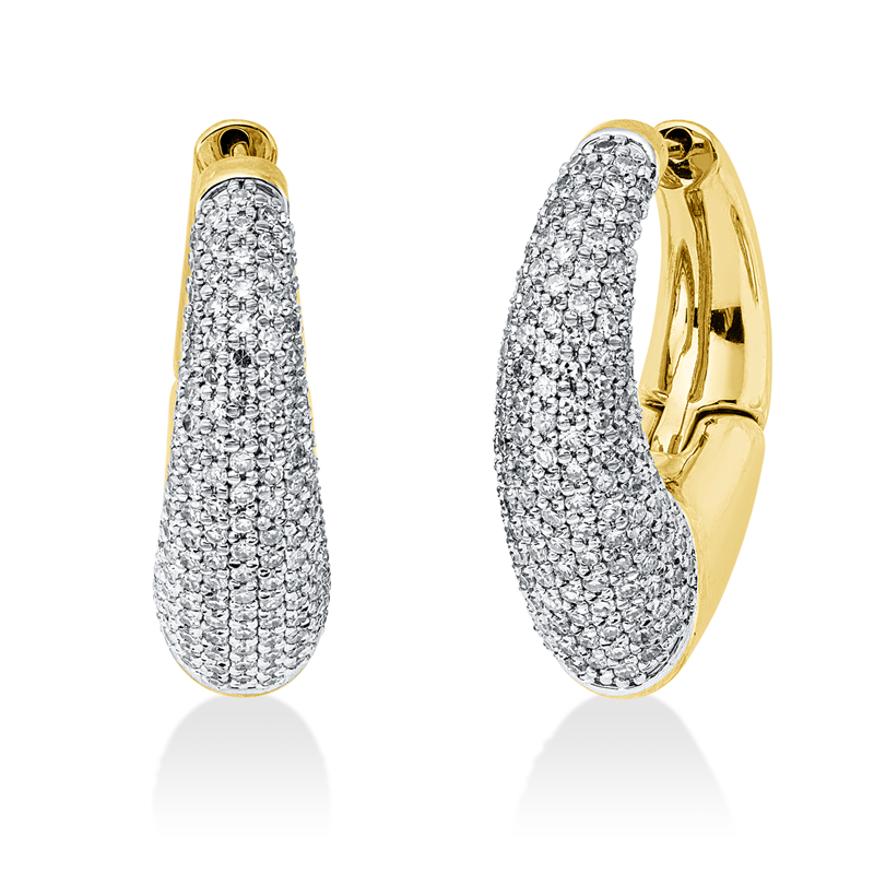 Creolen    aus 585/-14 Karat Gelbgold / Weißgold mit 318 Diamanten 1