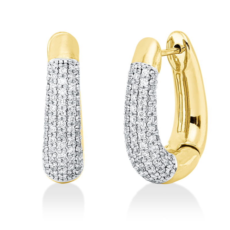 Creolen    aus 585/-14 Karat Gelbgold / Weißgold mit 164 Diamanten 0
