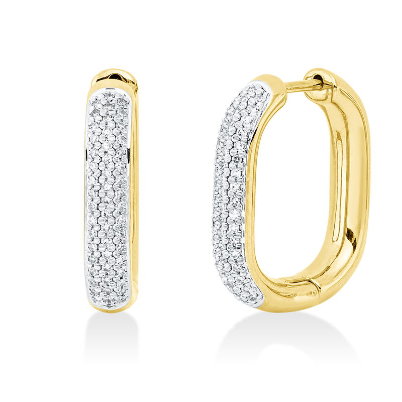 Creolen    aus 585/-14 Karat Gelbgold / Weißgold mit 104 Diamanten 0