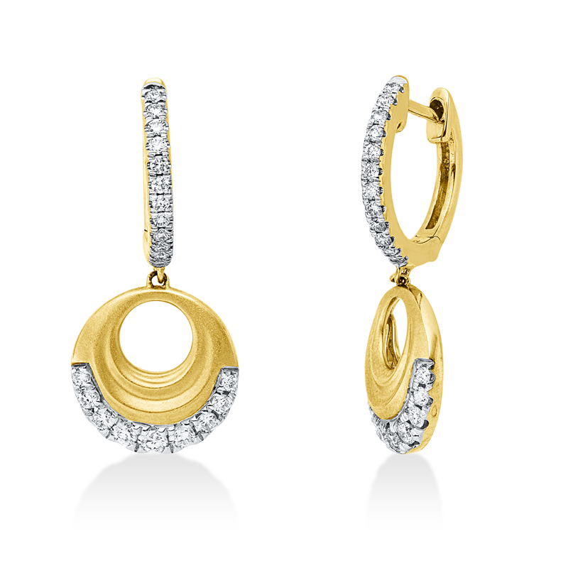Ohrschmuck    aus 585/-14 Karat Gelbgold / Weißgold mit 42 Diamanten 0