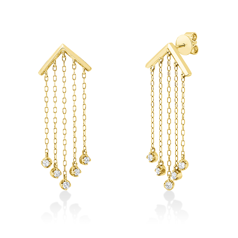 Ohrschmuck    aus 585/-14 Karat Gelbgold mit 10 Diamanten 0