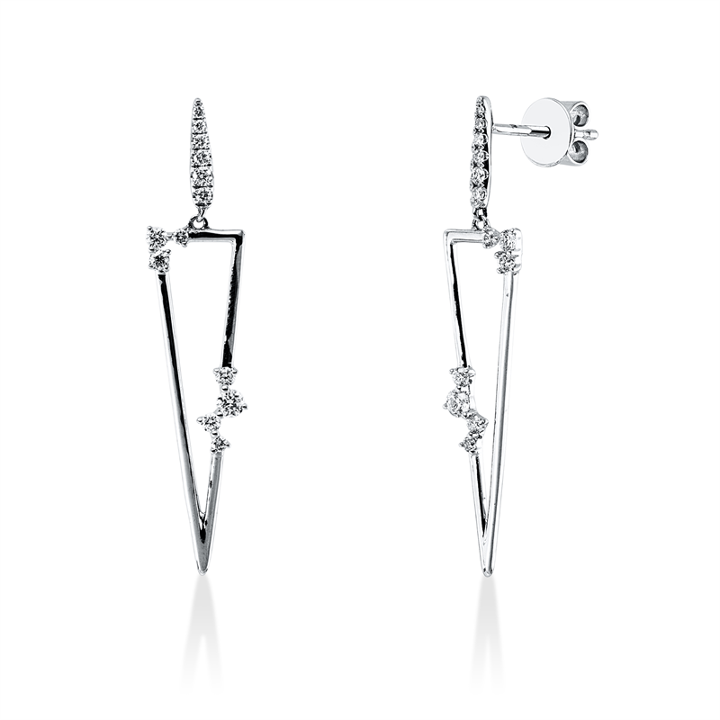 Ohrschmuck    aus 750/-18 Karat Weißgold mit 26 Diamanten 0