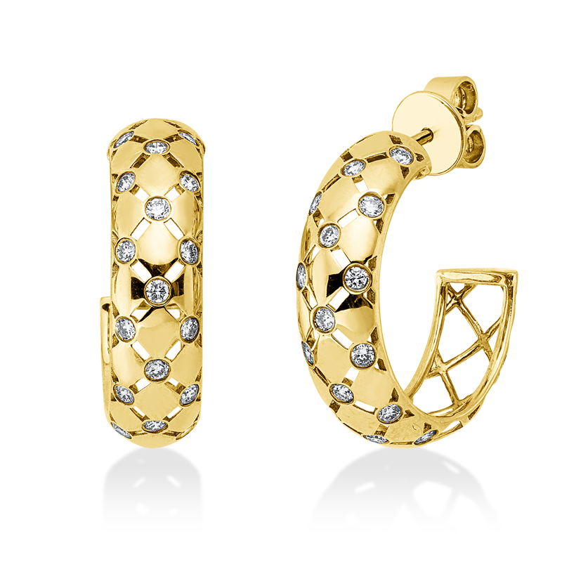 Ohrschmuck    aus 585/-14 Karat Gelbgold mit 34 Diamanten 0