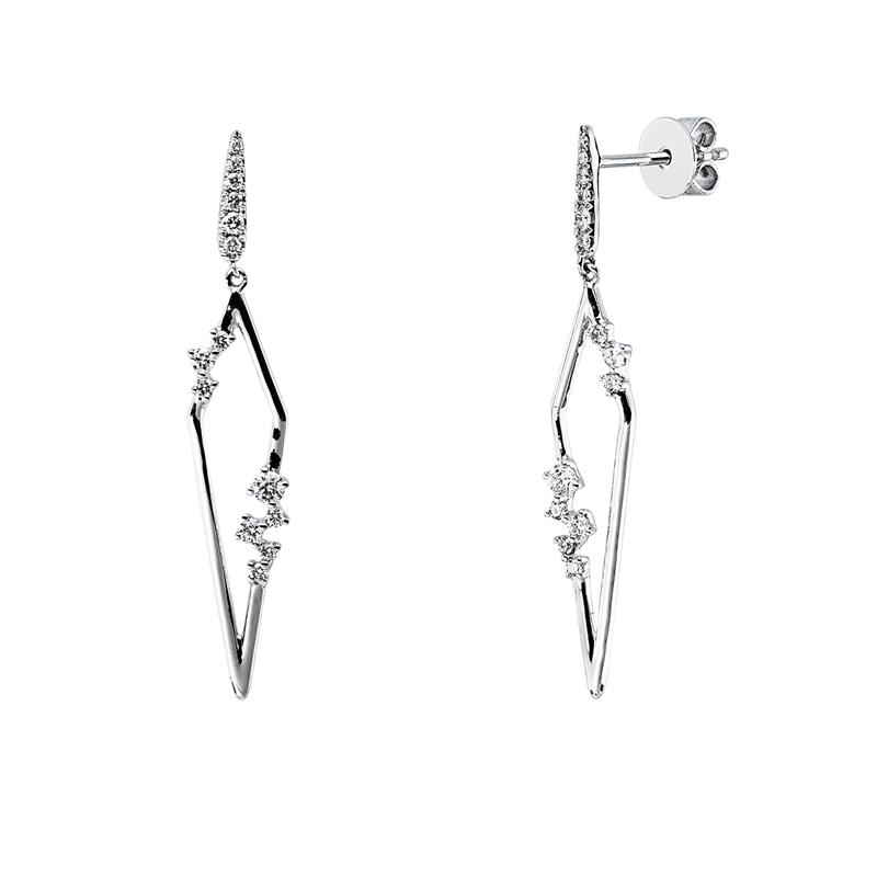 Ohrschmuck    aus 750/-18 Karat Weißgold mit 28 Diamanten 0