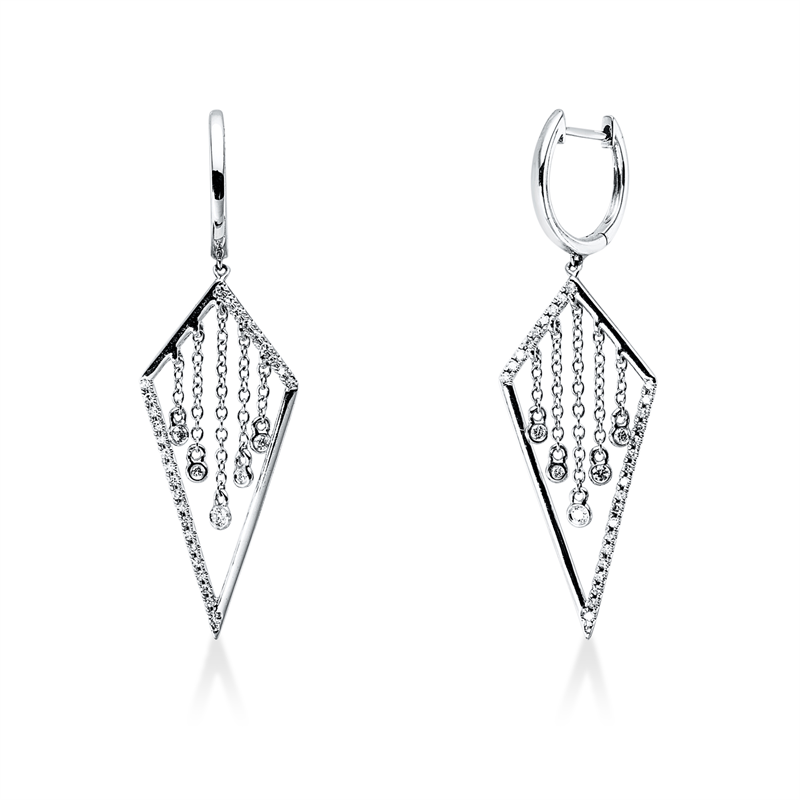 Ohrschmuck    aus 750/-18 Karat Weißgold mit 64 Diamanten 0