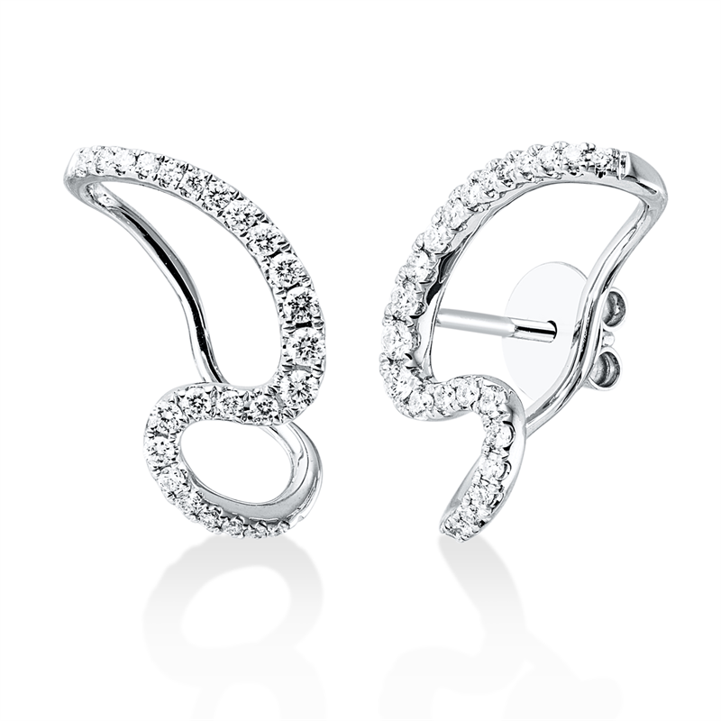 Ohrschmuck    aus 750/-18 Karat Weißgold mit 48 Diamanten 0