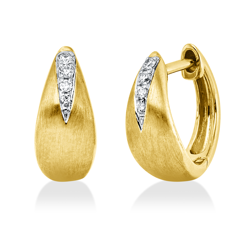 Creolen    aus 585/-14 Karat Gelbgold mit 8 Diamanten 0