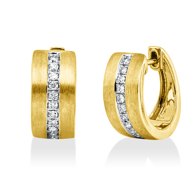 Creolen    aus 585/-14 Karat Gelbgold mit 20 Diamanten 0