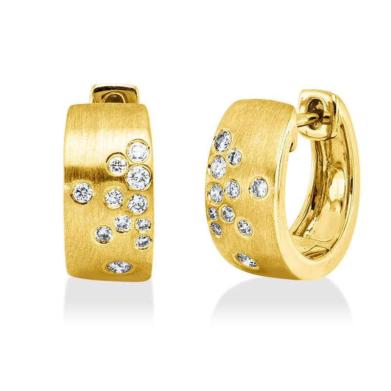 Creolen    aus 585/-14 Karat Gelbgold mit 22 Diamanten 0