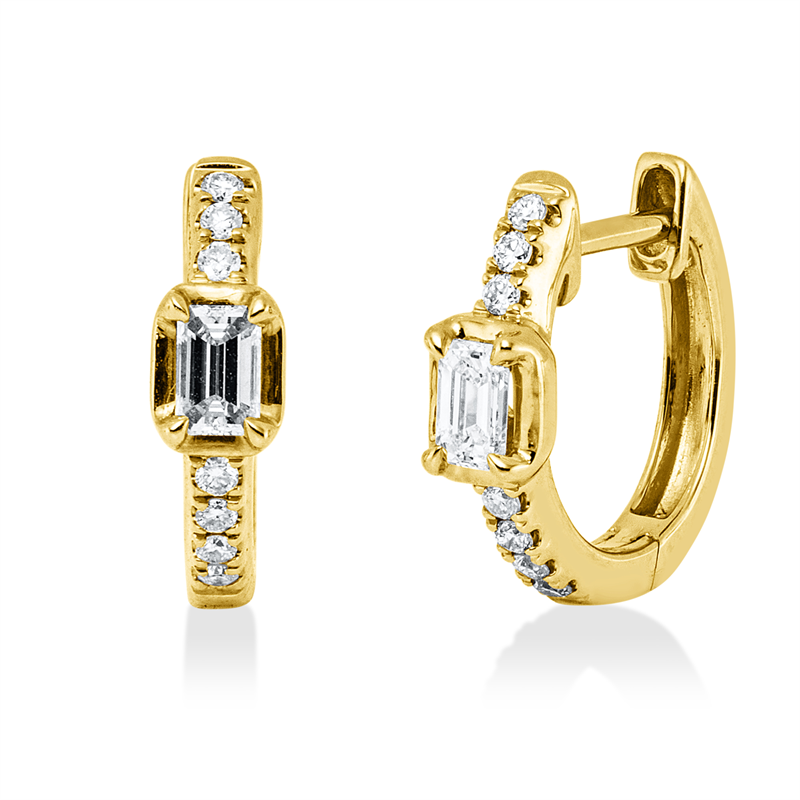 Creolen    aus 750/-18 Karat Gelbgold mit 16 Diamanten 0
