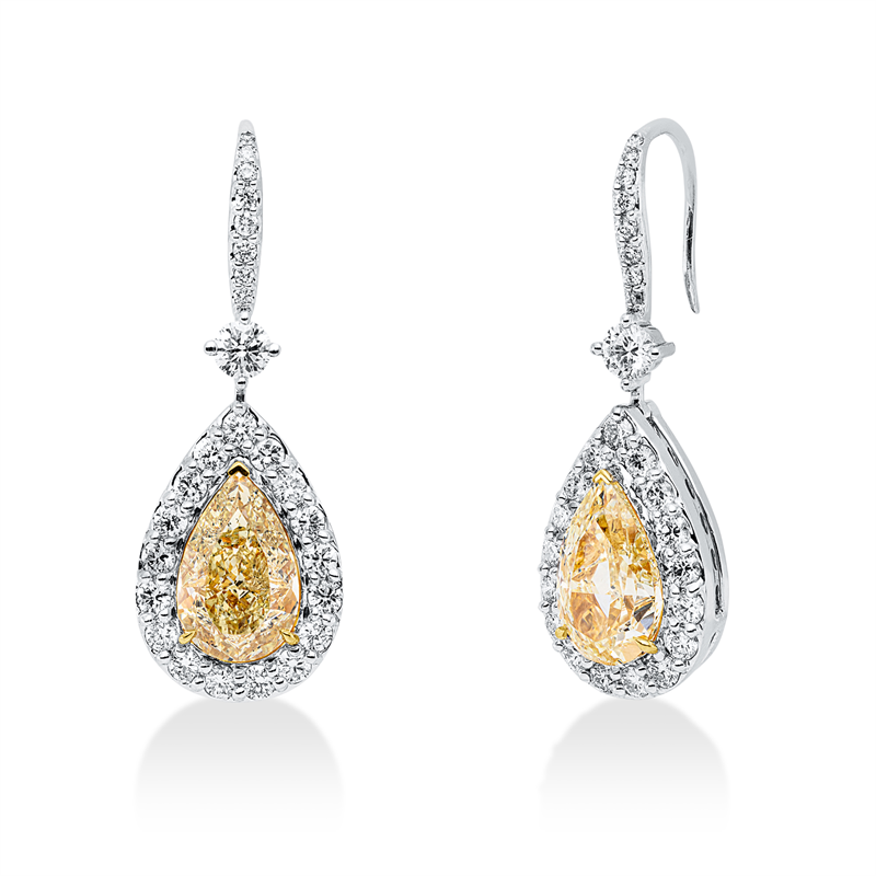 Ohrhänger    aus 750/-18 Karat Weißgold / Gelbgold mit 54 Diamanten 5