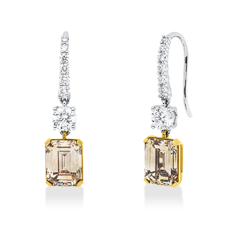 Ohrhänger    aus 750/-18 Karat Weißgold / Gelbgold mit 16 Diamanten 5