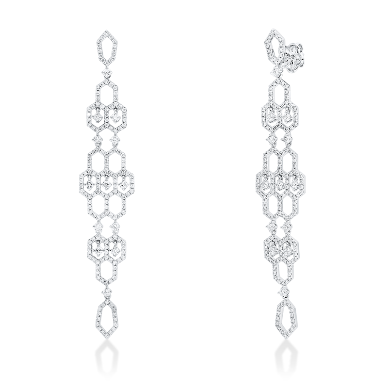 Ohrschmuck    aus 750/-18 Karat Weißgold mit 346 Diamanten 2