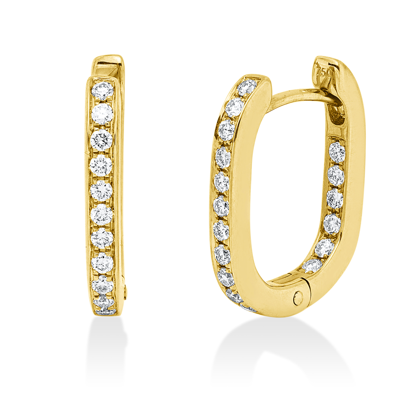 Creolen    aus 750/-18 Karat Gelbgold mit 34 Diamanten 0