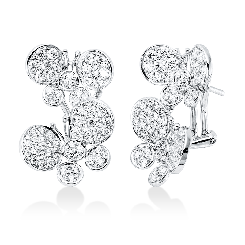 Ohrschmuck    aus 750/-18 Karat Weißgold mit 140 Diamanten 1