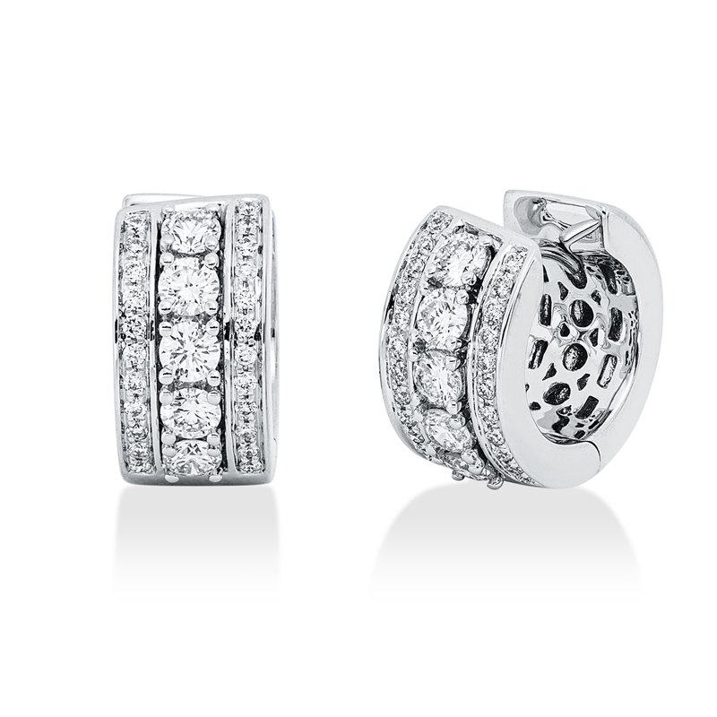 Creolen    aus 750/-18 Karat Weißgold mit 56 Diamanten 1