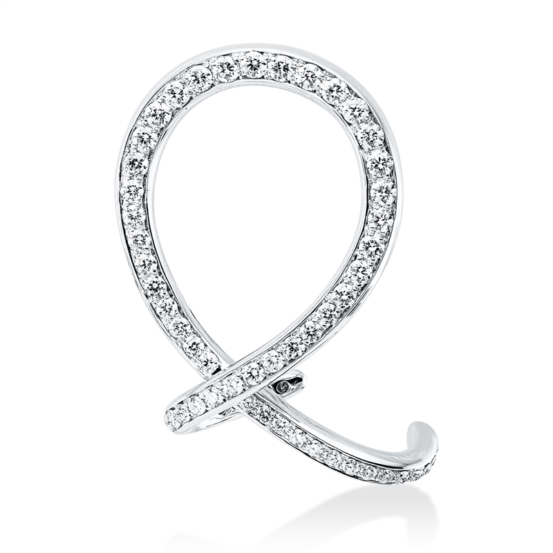 Ohrschmuck    aus 750/-18 Karat Weißgold mit 54 Diamanten 0