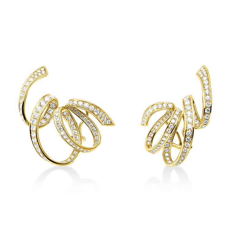 Ohrschmuck    aus 750/-18 Karat Gelbgold mit 178 Diamanten 2