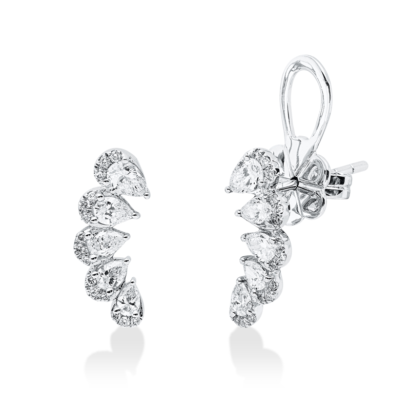 Ohrschmuck    aus 750/-18 Karat Weißgold mit 40 Diamanten 0