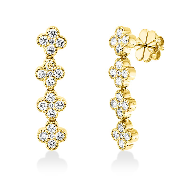 Ohrschmuck    aus 750/-18 Karat Gelbgold mit 40 Diamanten 1