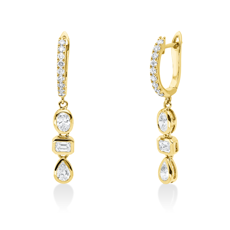 Ohrschmuck    aus 750/-18 Karat Gelbgold mit 24 Diamanten 1