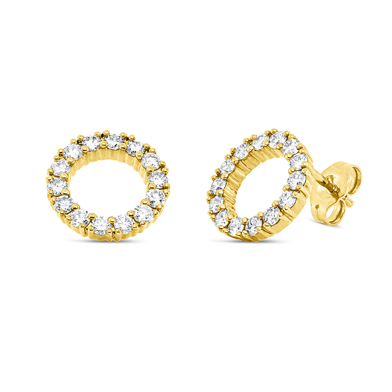 Ohrstecker    aus 585/-14 Karat Gelbgold mit 28 Diamanten 0