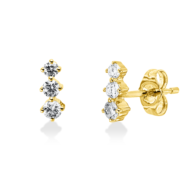 Ohrstecker    aus 585/-14 Karat Gelbgold mit 6 Diamanten 0