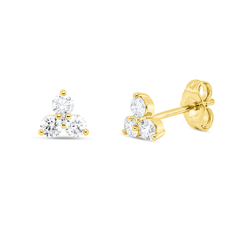 Ohrstecker    aus 585/-14 Karat Gelbgold mit 8 Diamanten 0