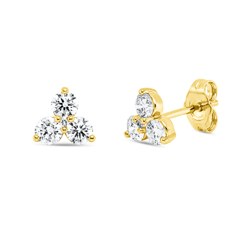 Ohrstecker    aus 585/-14 Karat Gelbgold mit 8 Diamanten 0