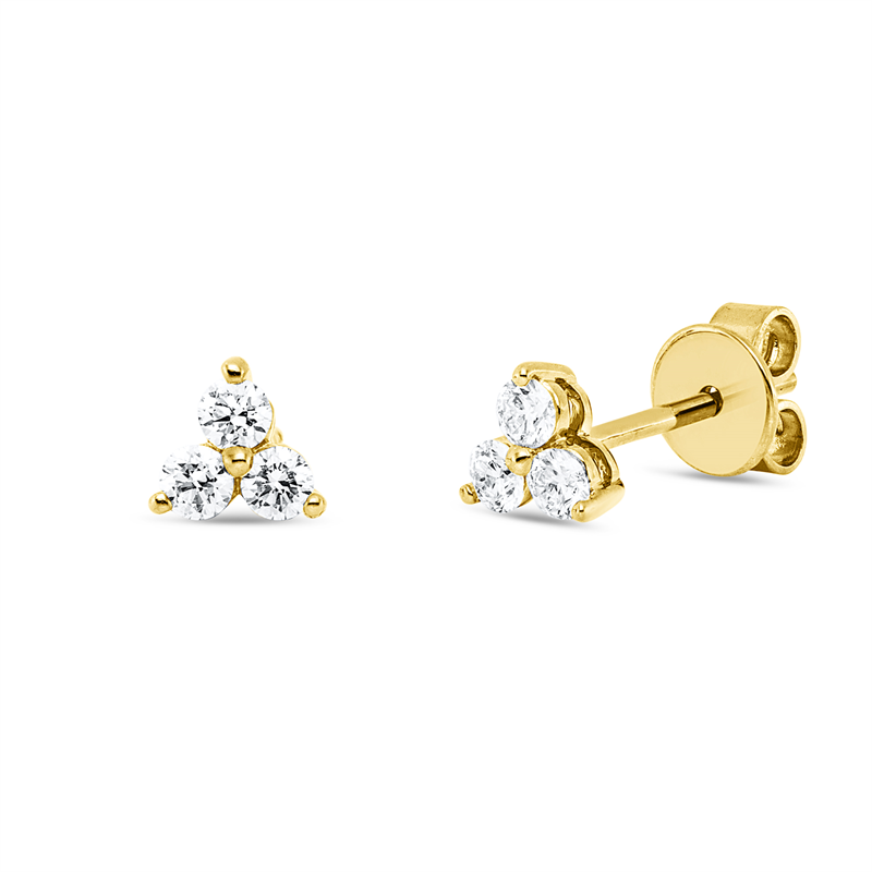 Ohrstecker    aus 585/-14 Karat Gelbgold mit 6 Diamanten 0