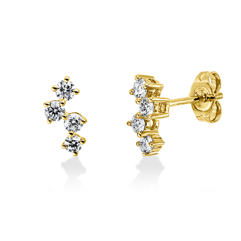 Ohrstecker    aus 585/-14 Karat Gelbgold mit 8 Diamanten 0