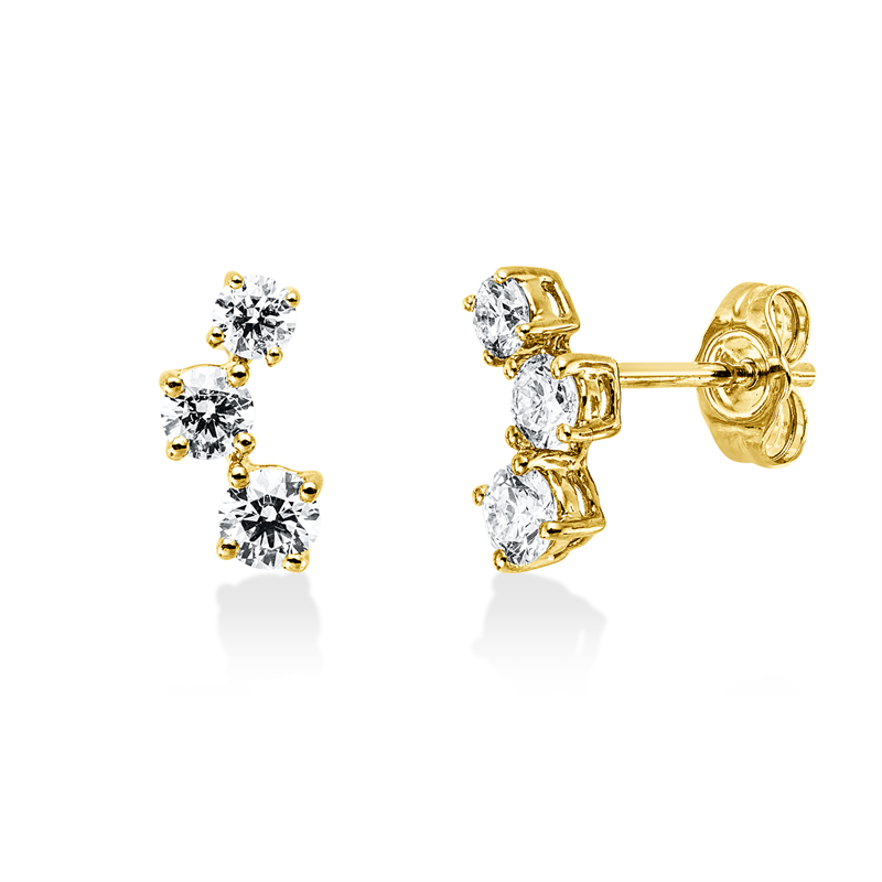 Ohrstecker    aus 585/-14 Karat Gelbgold mit 6 Diamanten 0
