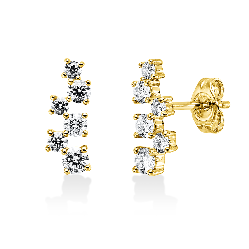 Ohrstecker    aus 585/-14 Karat Gelbgold mit 12 Diamanten 0