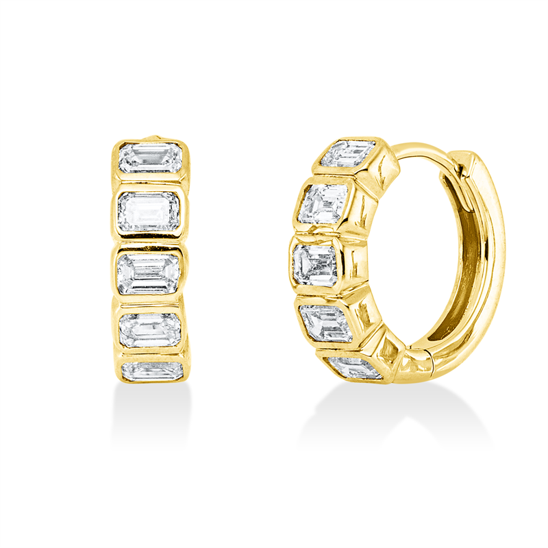 Creolen    aus 750/-18 Karat Gelbgold mit 10 Diamanten 0