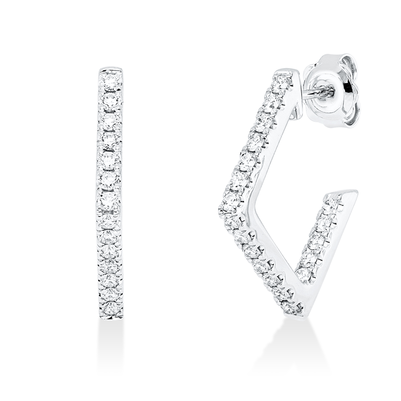 Ohrstecker    aus 750/-18 Karat Weißgold mit 38 Diamanten 1