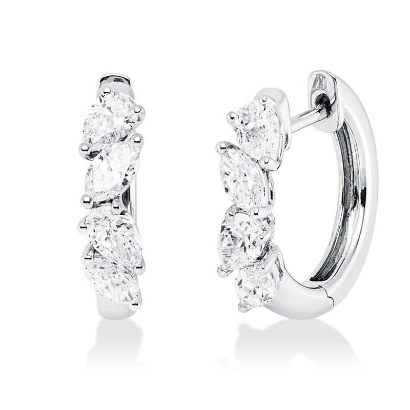 Creolen    aus 750/-18 Karat Weißgold mit 8 Diamanten 1