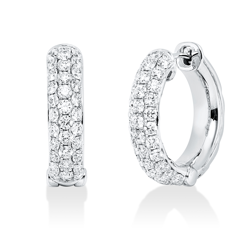 Creolen    aus 750/-18 Karat Weißgold mit 66 Diamanten 1