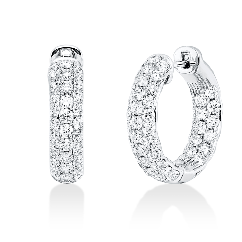 Creolen    aus 750/-18 Karat Weißgold mit 102 Diamanten 2