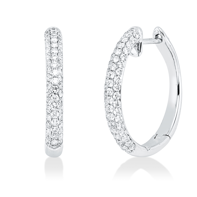 Creolen    aus 750/-18 Karat Weißgold mit 110 Diamanten 0