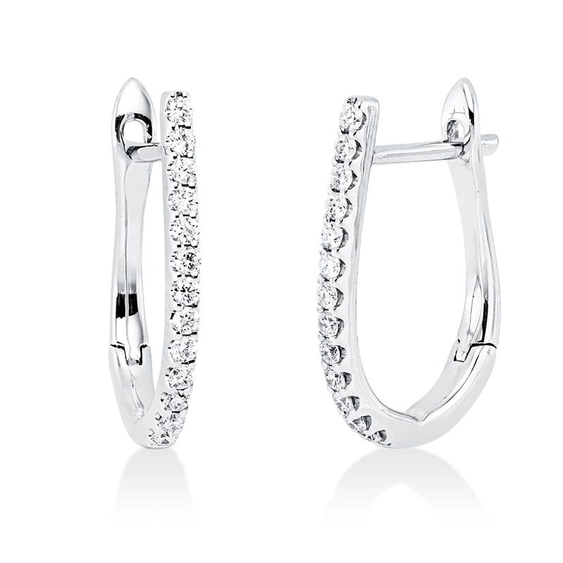 Creolen    aus 750/-18 Karat Weißgold mit 26 Diamanten 0