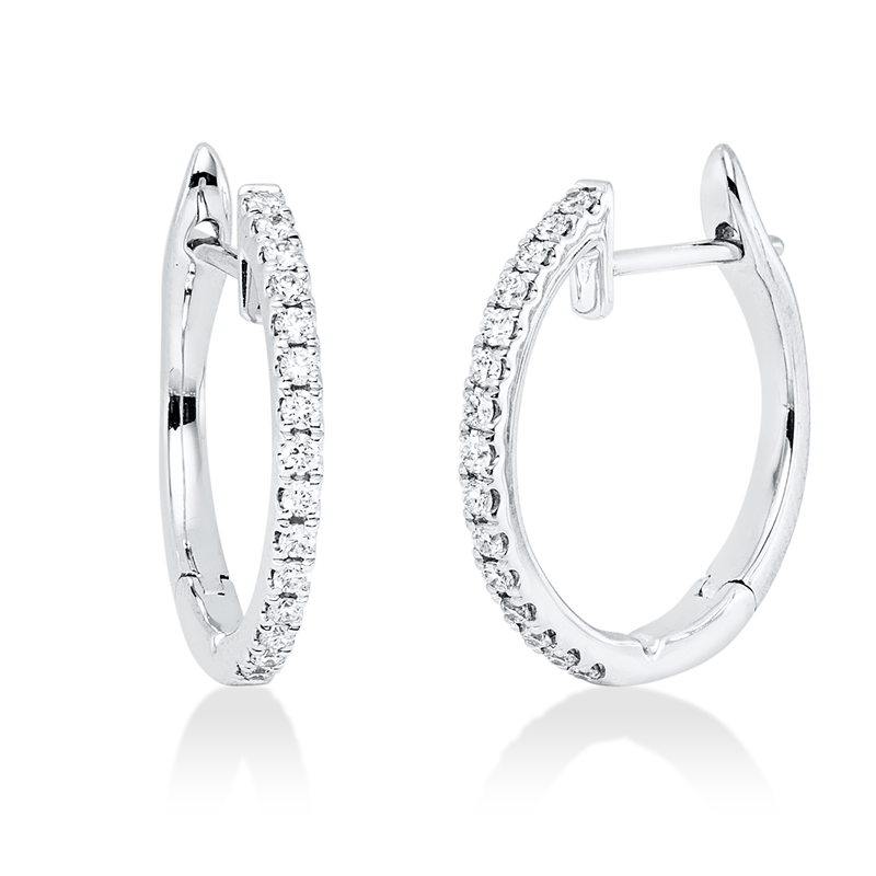 Creolen    aus 750/-18 Karat Weißgold mit 30 Diamanten 0