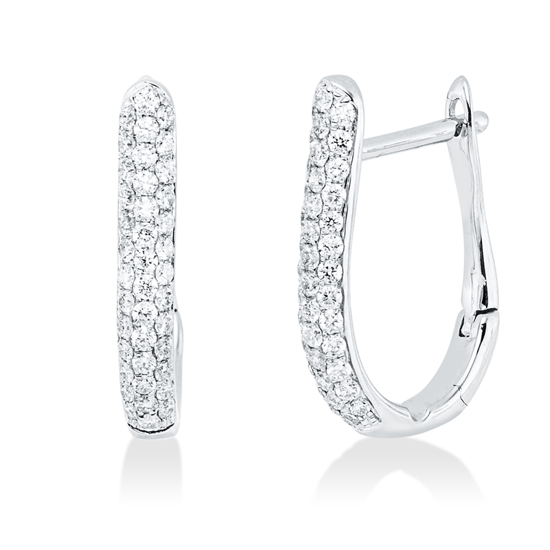 Creolen    aus 750/-18 Karat Weißgold mit 80 Diamanten 0