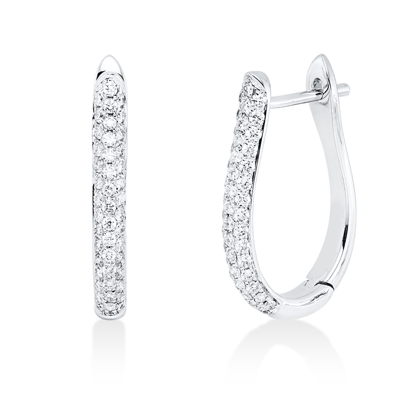 Creolen    aus 750/-18 Karat Weißgold mit 92 Diamanten 0